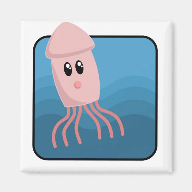 Cartoon Cuttlefish Magnet (Front)