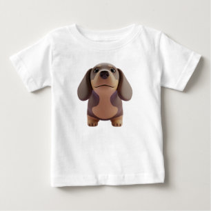 Cartoon Dachshund Puppy Character Baby T-Shirt