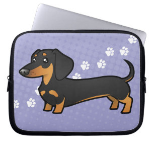Cartoon Dachshund (smooth coat) Laptop Sleeve