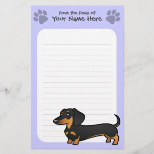 Cartoon Dachshund (smooth coat) Stationery