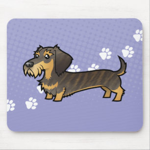 Cartoon Dachshund (wirehair) Mouse Pad