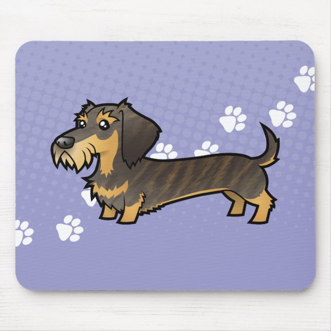 Cartoon Dachshund (wirehair) Mouse Pad (Front)