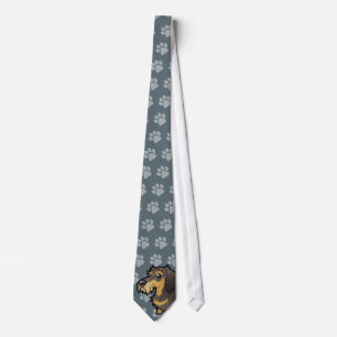 Cartoon Dachshund (wirehair) Tie