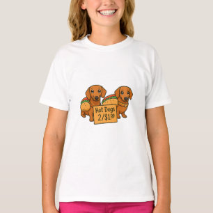 Cartoon Dachshunds as hot dogs T-Shirt