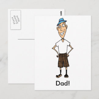 Cartoon Dad Father's Day Postcard