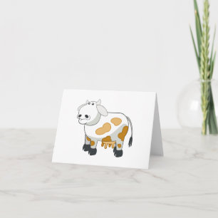 Cartoon Dairy Cow Note Card