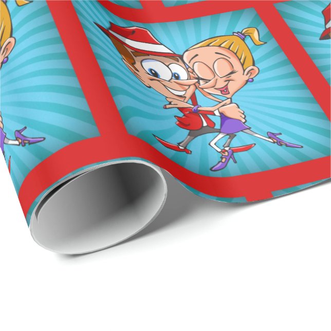 Cartoon Dancers Gift Wrapping paper (Roll Corner)
