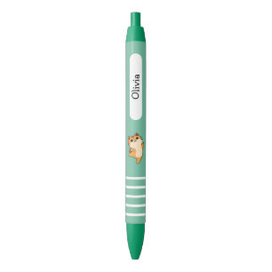 Cartoon Dancing Orange Cat, Custom, Green Black Ink Pen