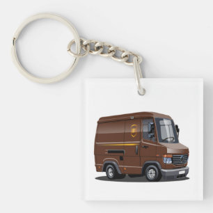 Cartoon delivery van key ring