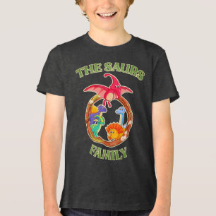 Cartoon Dinosaur Family Shirt for Boys & Girls