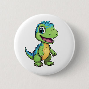 Cartoon dinosaur illustration 6 cm round badge
