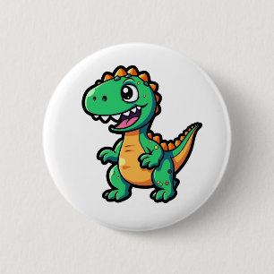 Cartoon dinosaur illustration 6 cm round badge