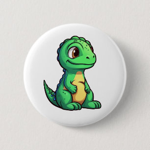 Cartoon dinosaur illustration 6 cm round badge