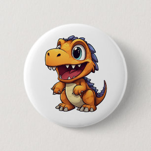 Cartoon dinosaur illustration 6 cm round badge