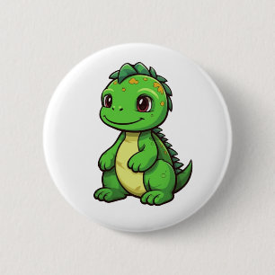 Cartoon dinosaur illustration 6 cm round badge