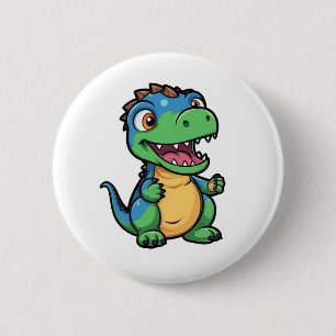 Cartoon dinosaur illustration 6 cm round badge
