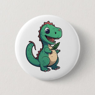 Cartoon dinosaur illustration 6 cm round badge
