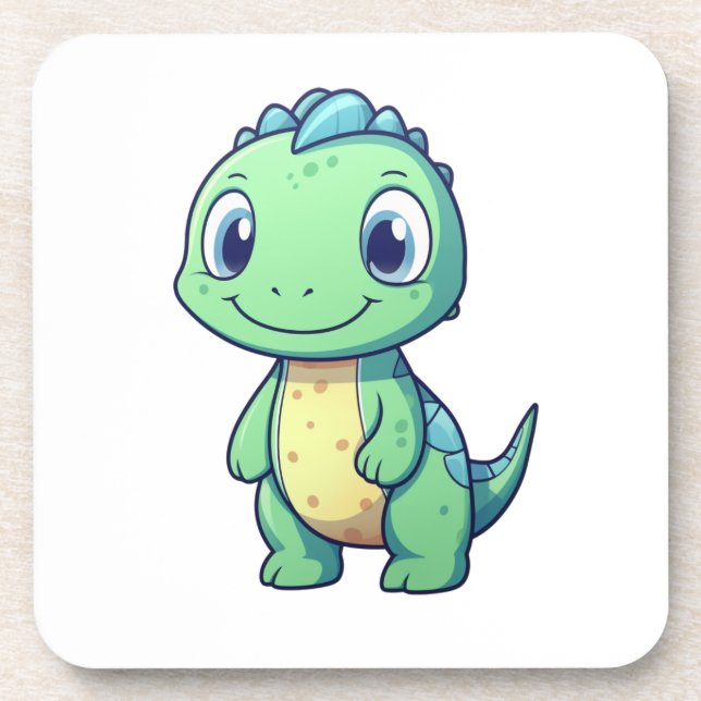 Cartoon dinosaur illustration coaster (Front)