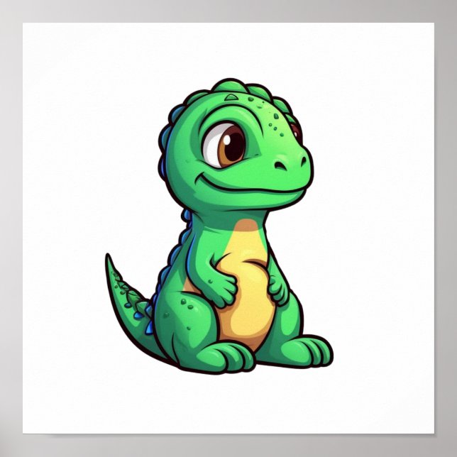 Cartoon dinosaur illustration poster (Front)