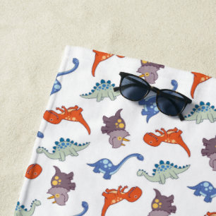 Cartoon Dinosaur Pattern Beach Towel