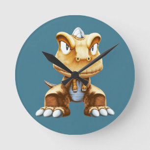Cartoon Dinosaur Round Clock