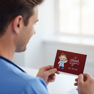 Cartoon Doctor Red Thank You