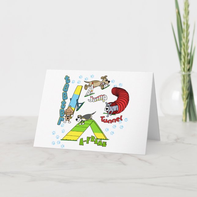 Cartoon Dog Agility Card (Front)
