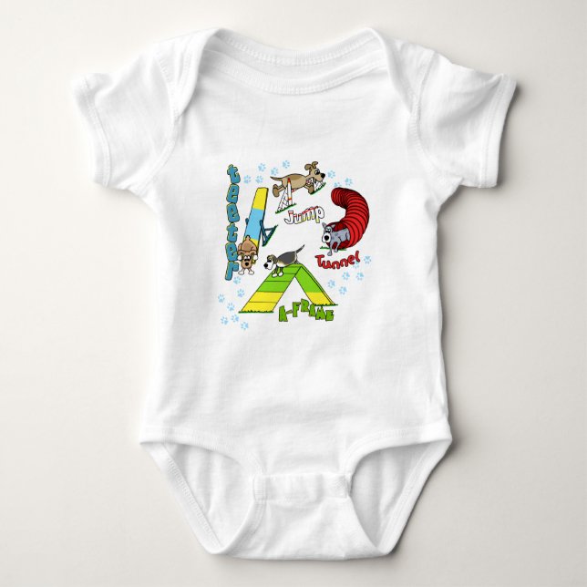 Cartoon Dog Agility Infant Creeper (Front)