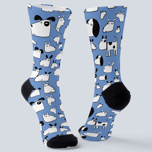 Cartoon Dog Blue Socks (Creator Uploaded)