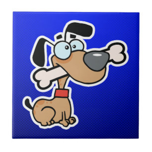 Cartoon Dog; Blue Tile