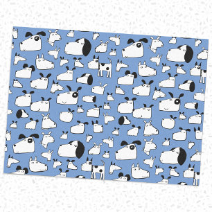 Cartoon Dog Blue Tissue Paper