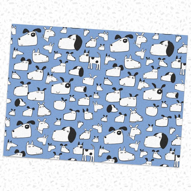 Cartoon Dog Blue Tissue Paper (Creator Uploaded)