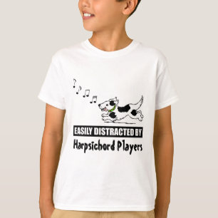 Cartoon Dog Distracted by Harpsichord Players T-Shirt