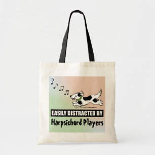 Cartoon Dog Distracted by Harpsichord Players Tote Bag