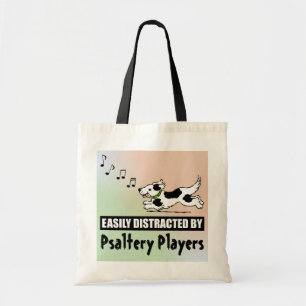 Cartoon Dog Easily Distracted by Psaltery Players Tote Bag