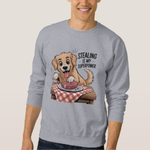 cartoon, dog, golden retriever, stealing, T-Shirt Sweatshirt