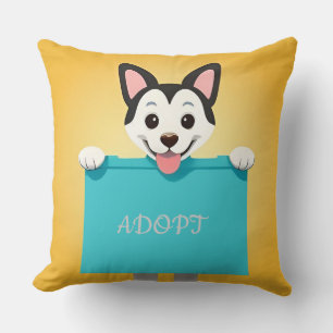 Cartoon Dog Holding Signboard Cushion