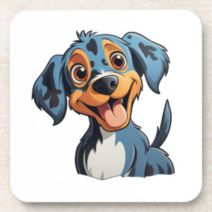 Cartoon dog illustration coaster