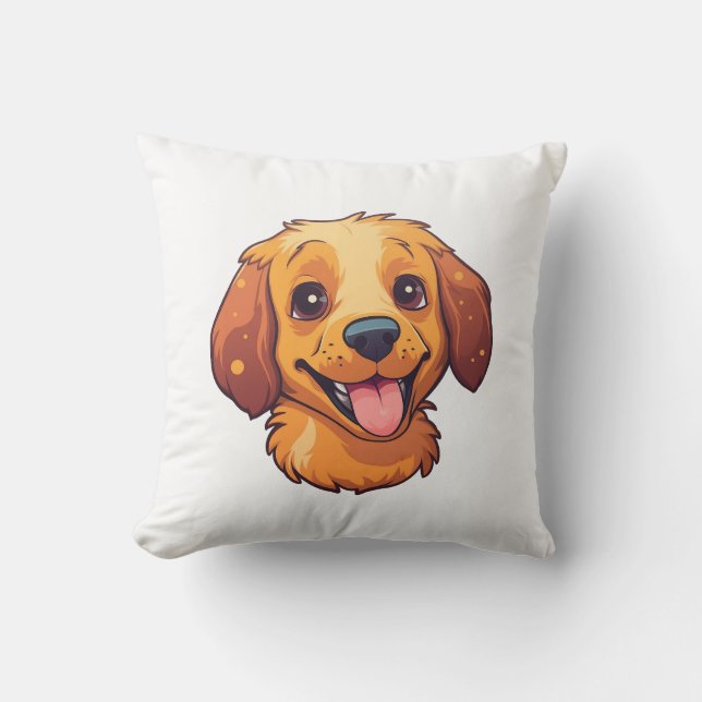 Cartoon dog illustration cushion (Front)