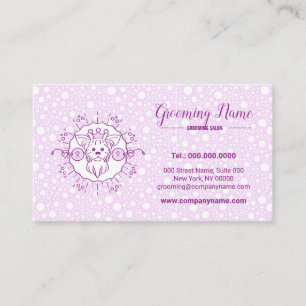 Cartoon Dog Illustration for Grooming Business Card