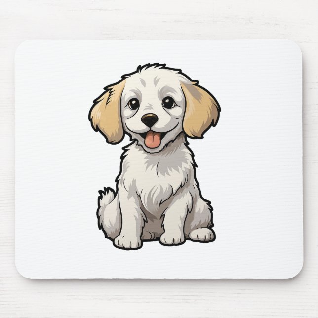 Cartoon dog illustration mouse pad (Front)