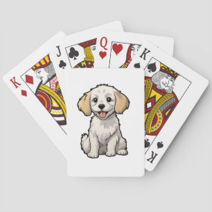 Cartoon dog illustration playing cards