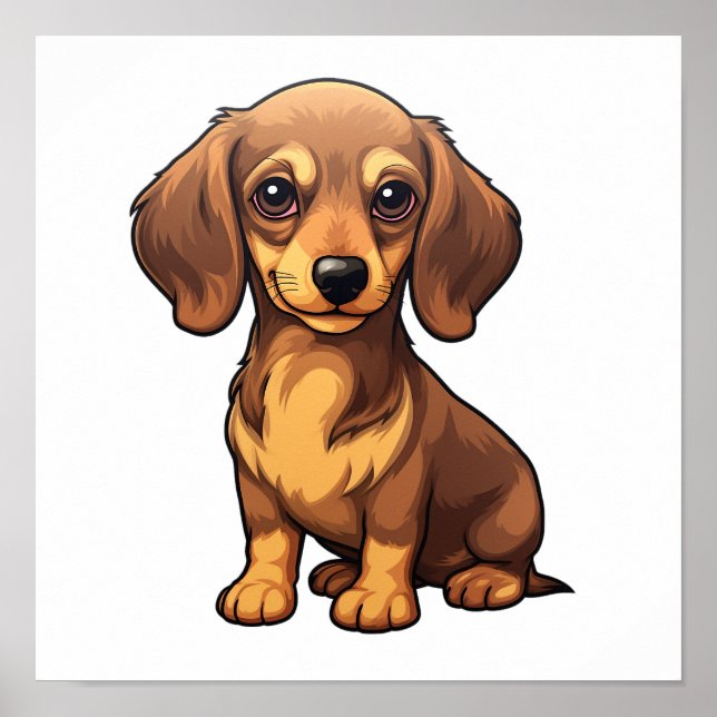 Cartoon dog illustration poster (Front)