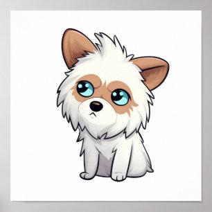 Cartoon dog illustration poster