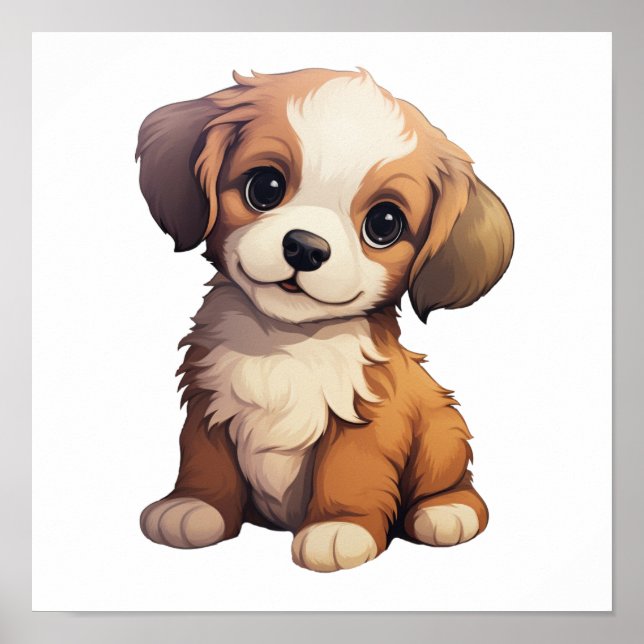 Cartoon dog illustration poster (Front)