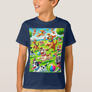 Cartoon Dog Park T-Shirt