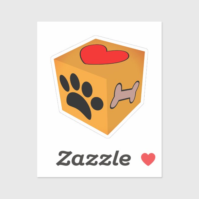 Cartoon Dog Paw Heart And Bone (Sheet)