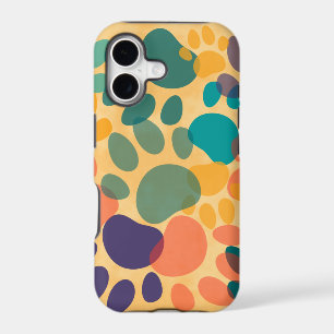 Cartoon Dog Paw Print Colourful Abstract Art