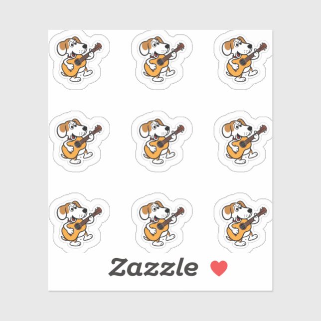 cartoon  dog playing a guitar (Sheet)