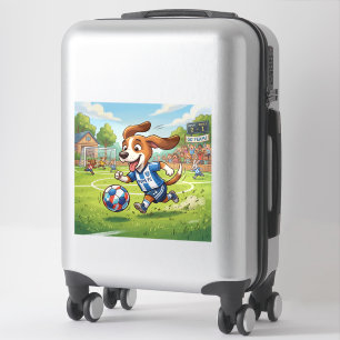 Cartoon Dog Playing Soccer or Football